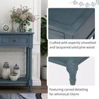 Table console rustique Whisen au design traditionnel avec deux tiroirs et une étagère inférieure