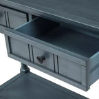 Table console rustique Whisen au design traditionnel avec deux tiroirs et une étagère inférieure