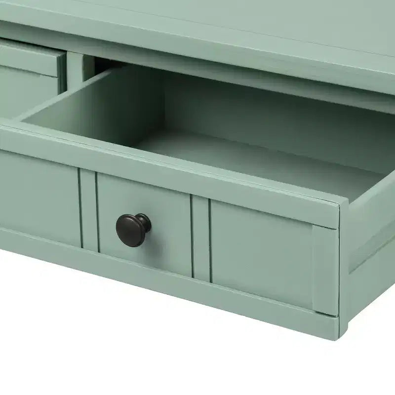 Table console rustique Whisen au design traditionnel avec deux tiroirs et une étagère inférieure