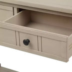 Table console rustique Whisen au design traditionnel avec deux tiroirs et une étagère inférieure