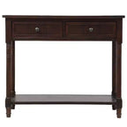 Table console rustique Whisen au design traditionnel avec deux tiroirs et une étagère inférieure