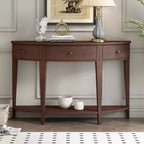 Console de salon Whisen Modern Curved avec 3 tiroirs et 1 étagère pour couloir, entrée, salon