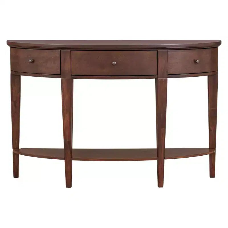 Console de salon Whisen Modern Curved avec 3 tiroirs et 1 étagère pour couloir, entrée, salon