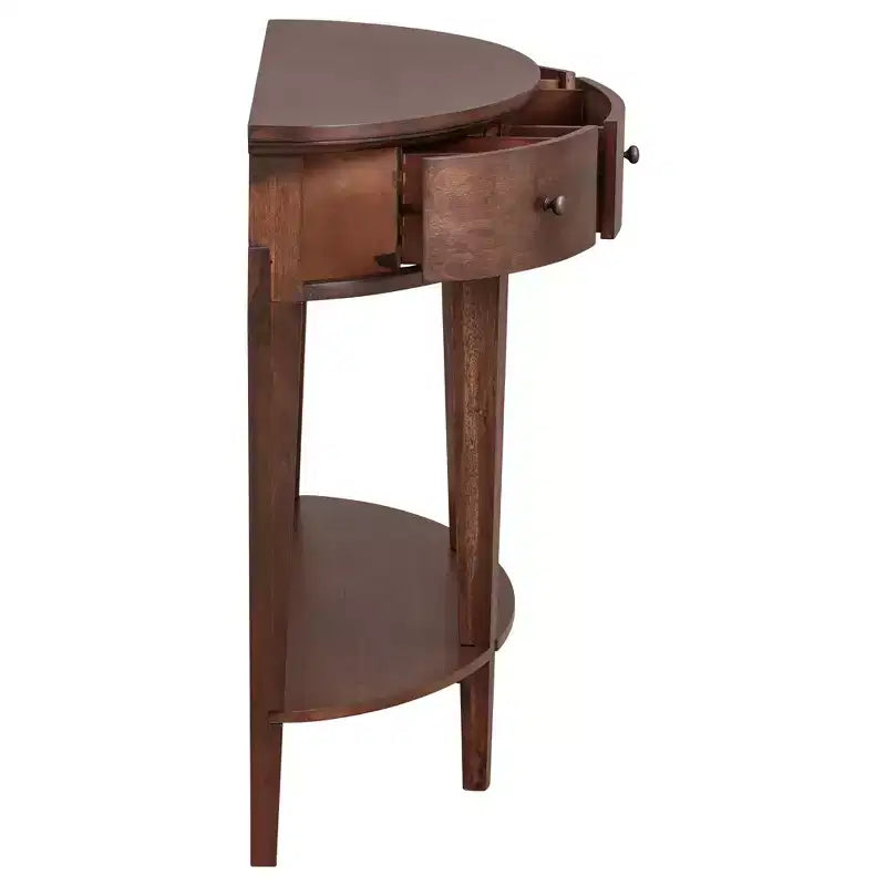 Console de salon Whisen Modern Curved avec 3 tiroirs et 1 étagère pour couloir, entrée, salon