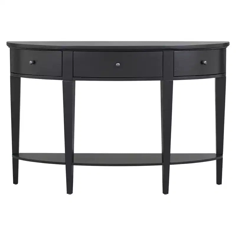 Console de salon Whisen Modern Curved avec 3 tiroirs et 1 étagère pour couloir, entrée, salon