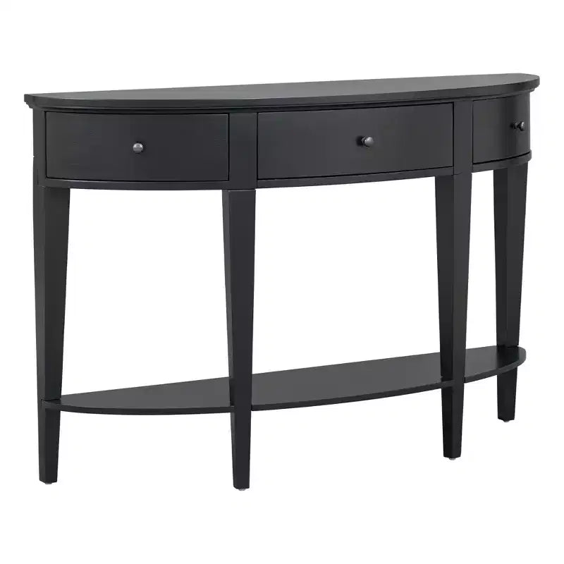 Console de salon Whisen Modern Curved avec 3 tiroirs et 1 étagère pour couloir, entrée, salon