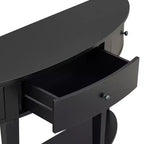 Console de salon Whisen Modern Curved avec 3 tiroirs et 1 étagère pour couloir, entrée, salon