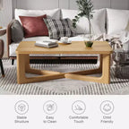 Table basse rectangulaire en bois massif PexFix pour salon Table d'appoint