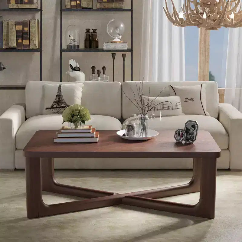 Table basse rectangulaire en bois massif PexFix pour salon Table d'appoint