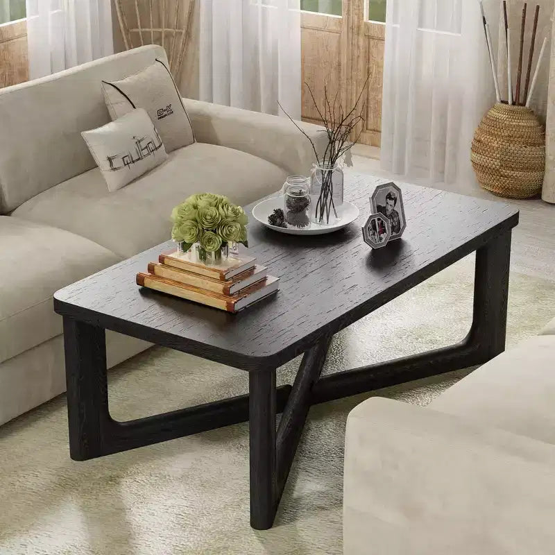 Table basse rectangulaire en bois massif PexFix pour salon Table d'appoint