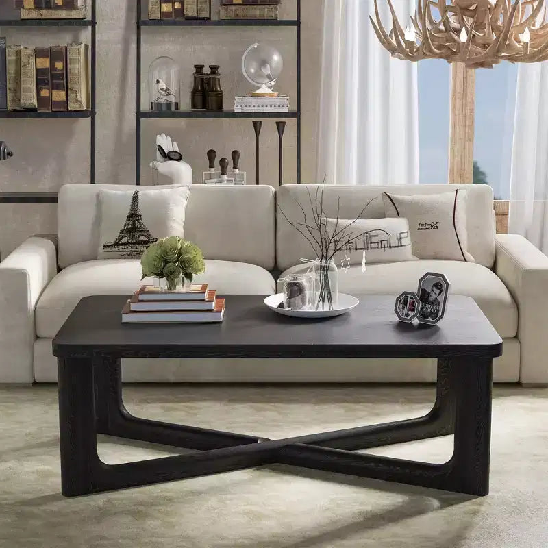Table basse rectangulaire en bois massif PexFix pour salon Table d'appoint