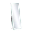 PexFix 16 in. W x 63 in. H Full-Length Rectangular Frameless Vanity Mirror with Lights in Silver