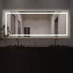 PexFix Miroir de courtoisie rectangulaire sans cadre de 40,6 cm L x 160 cm H, pleine longueur, avec lumières, argenté