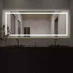 PexFix Miroir de courtoisie rectangulaire sans cadre de 40,6 cm L x 160 cm H, pleine longueur, avec lumières, argenté