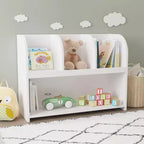 Bibliothèque pour enfants avec 4 compartiments, étagère de rangement, présentoir de rangement, porte-jouets pour chambre d'enfant, blanc