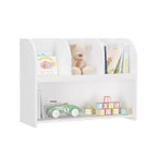 Bibliothèque pour enfants avec 4 compartiments, étagère de rangement, présentoir de rangement, porte-jouets pour chambre d'enfant, blanc