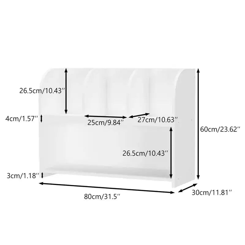 Bibliothèque pour enfants avec 4 compartiments, étagère de rangement, présentoir de rangement, porte-jouets pour chambre d'enfant, blanc