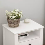 Table de chevet blanche Famapy 2 tiroirs 1 étagère ouverte Design moderne