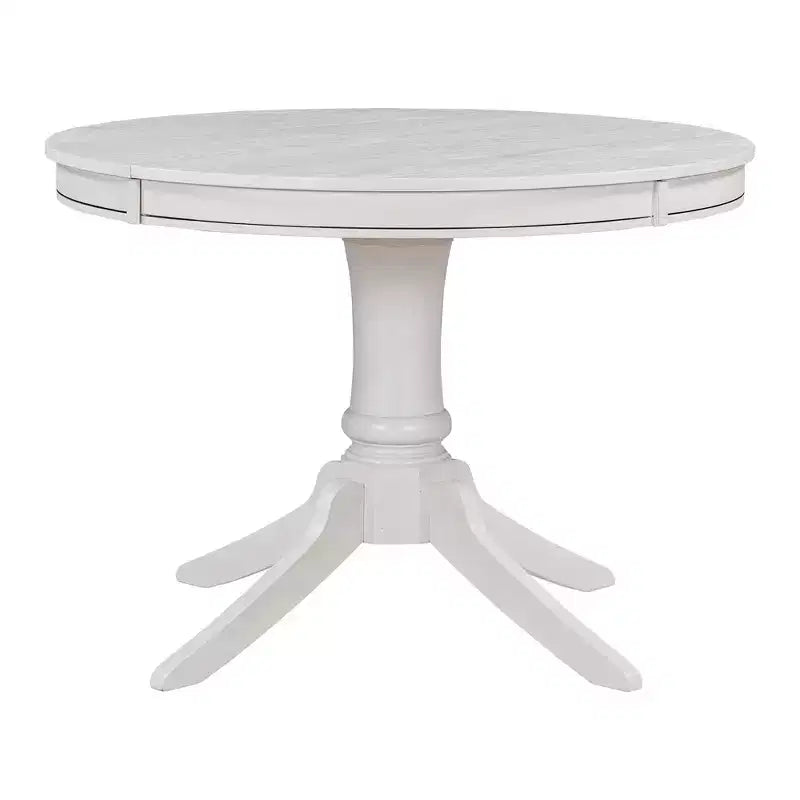 Ensemble de salle à manger Whisen rétro fonctionnel 5 pièces avec table à manger ronde extensible et 4 chaises de salle à manger rembourrées