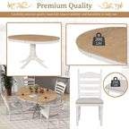 Ensemble de salle à manger Whisen rétro fonctionnel 5 pièces avec table à manger ronde extensible et 4 chaises de salle à manger rembourrées