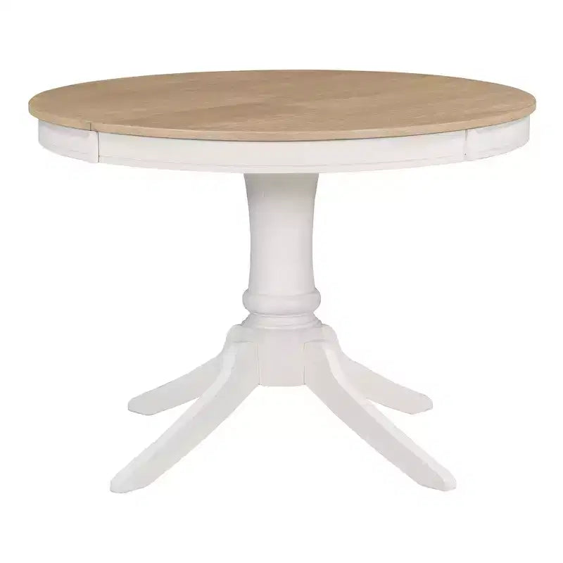 Ensemble de salle à manger Whisen rétro fonctionnel 5 pièces avec table à manger ronde extensible et 4 chaises de salle à manger rembourrées