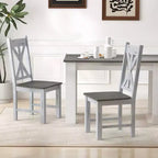 Costway Lot de 2/4 chaises de salle à manger en bois avec cadre en bois d'hévéa et dossier élégant ajouré