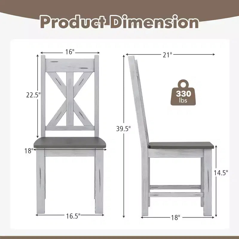 Costway Lot de 2/4 chaises de salle à manger en bois avec cadre en bois d'hévéa et dossier élégant ajouré
