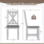 Costway Lot de 2/4 chaises de salle à manger en bois avec cadre en bois d'hévéa et dossier élégant ajouré