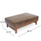 Christopher Knight Home Temzyl Ottoman moderne rembourré en bois d'hévéa