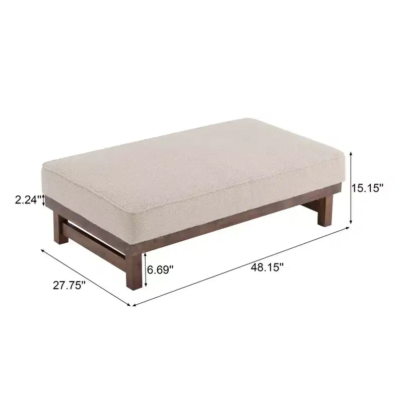 Christopher Knight Home Temzyl Ottoman moderne rembourré en bois d'hévéa