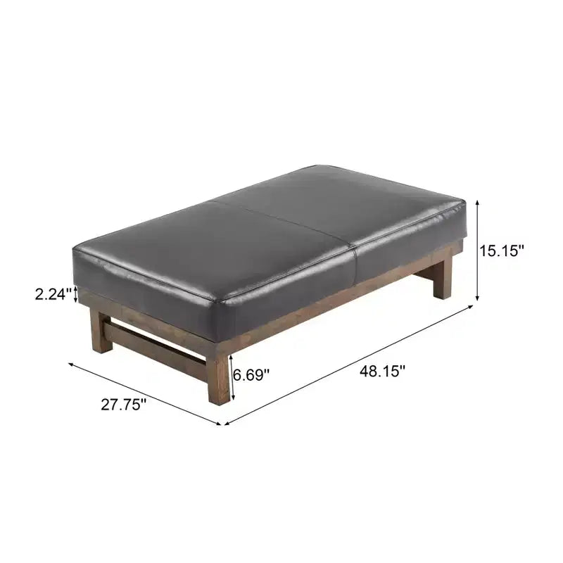 Christopher Knight Home Temzyl Ottoman moderne rembourré en bois d'hévéa