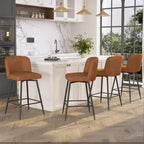 Crestlive Products - Tabouret de bar d'intérieur pivotant haut de gamme de 68 cm de hauteur de comptoir, lot de 2, avec repose-pieds en métal