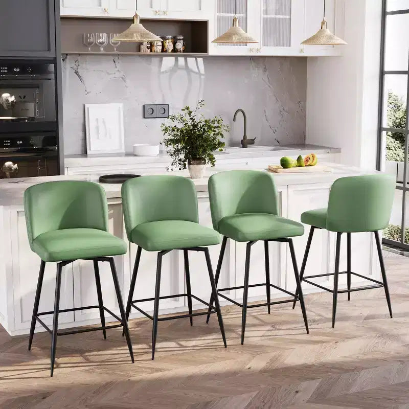 Crestlive Products - Tabouret de bar d'intérieur pivotant haut de gamme de 68 cm de hauteur de comptoir, lot de 2, avec repose-pieds en métal