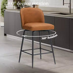 Crestlive Products - Tabouret de bar d'intérieur pivotant haut de gamme de 68 cm de hauteur de comptoir, lot de 2, avec repose-pieds en métal