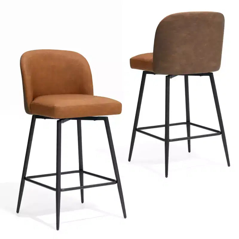 Crestlive Products - Tabouret de bar d'intérieur pivotant haut de gamme de 68 cm de hauteur de comptoir, lot de 2, avec repose-pieds en métal