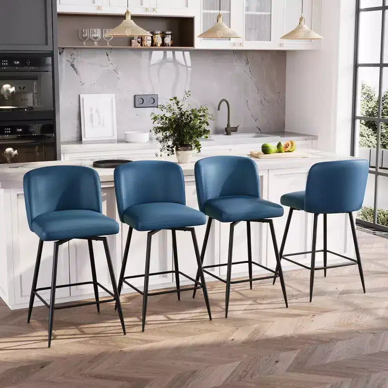 Crestlive Products - Tabouret de bar d'intérieur pivotant haut de gamme de 68 cm de hauteur de comptoir, lot de 2, avec repose-pieds en métal