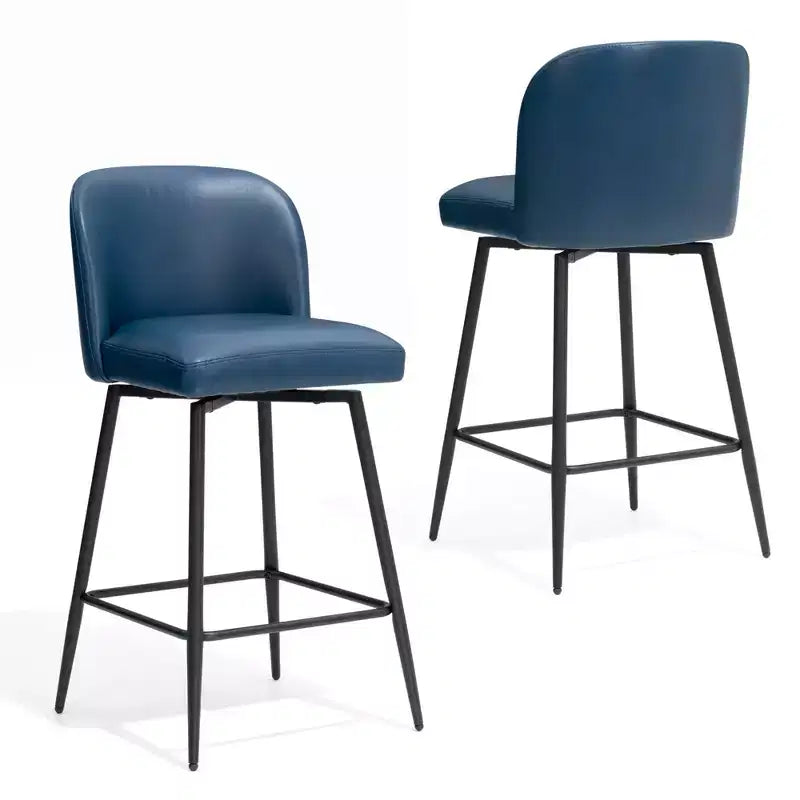 Crestlive Products - Tabouret de bar d'intérieur pivotant haut de gamme de 68 cm de hauteur de comptoir, lot de 2, avec repose-pieds en métal