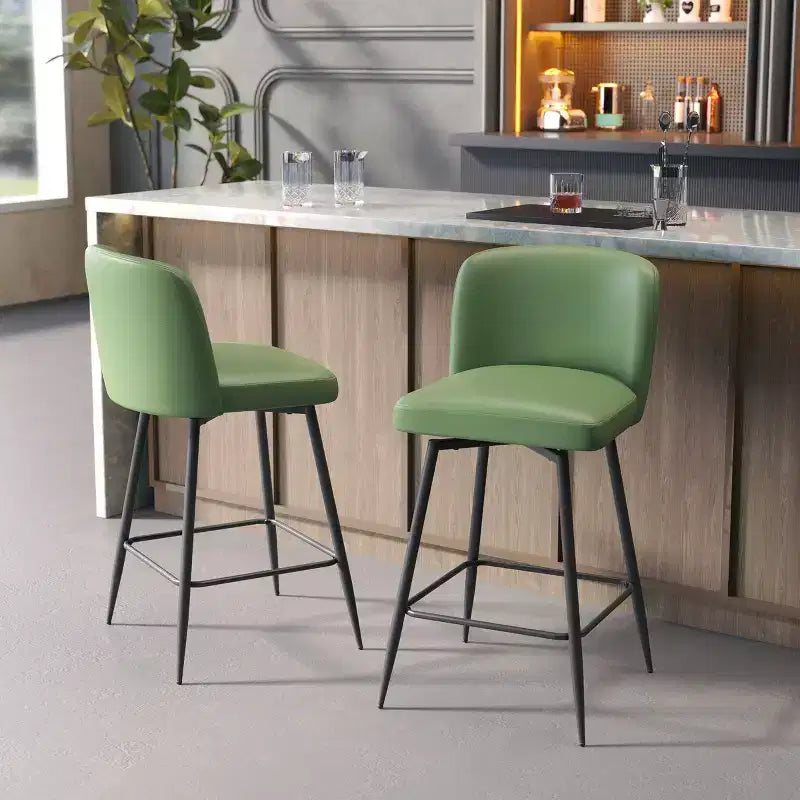 Crestlive Products - Tabouret de bar d'intérieur pivotant haut de gamme de 68 cm de hauteur de comptoir, lot de 2, avec repose-pieds en métal