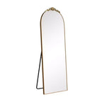Miroir en pied PexFix 67x24 en alliage d'aluminium avec côtés arqués et support