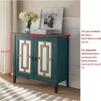 Meuble de rangement / Console Kings Brand Antique Blue avec portes miroir