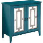 Meuble de rangement / Console Kings Brand Antique Blue avec portes miroir