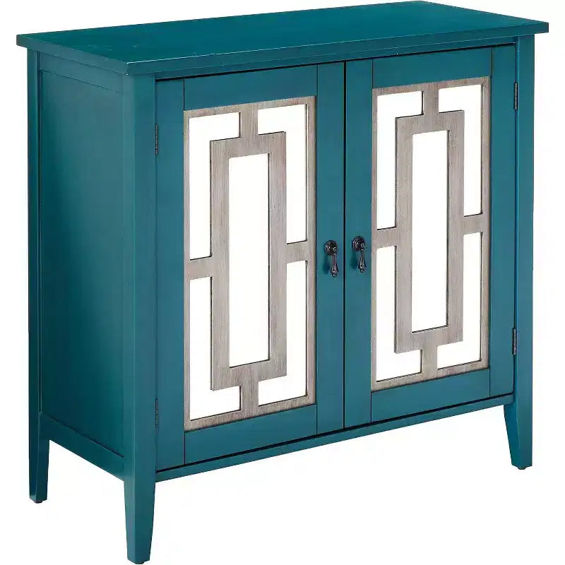 Meuble de rangement / Console Kings Brand Antique Blue avec portes miroir