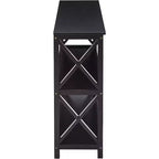 Kings Brand Table Console d'entrée 3 niveaux X-Design avec étagères, Noir