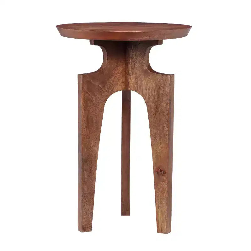Christopher Knight Home Lira 3-Legged Mango Wood Round End Table, Walnut