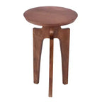 Table d'appoint ronde à 3 pieds en bois de manguier Lira Christopher Knight Home, Noyer
