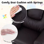 Fauteuil inclinable pour enfants Costway avec porte-gobelet et poche latérale Dossier et repose-pieds réglables Beige/Noir/Rose/Marron