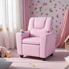 Fauteuil inclinable pour enfants Costway avec porte-gobelet et poche latérale Dossier et repose-pieds réglables Beige/Noir/Rose/Marron