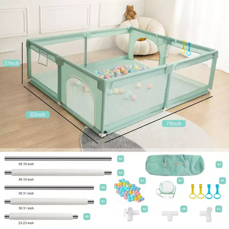 Parc Bébé GOTGELIF 79x63 4 Panneaux Spacieux et Sécurisé Portable