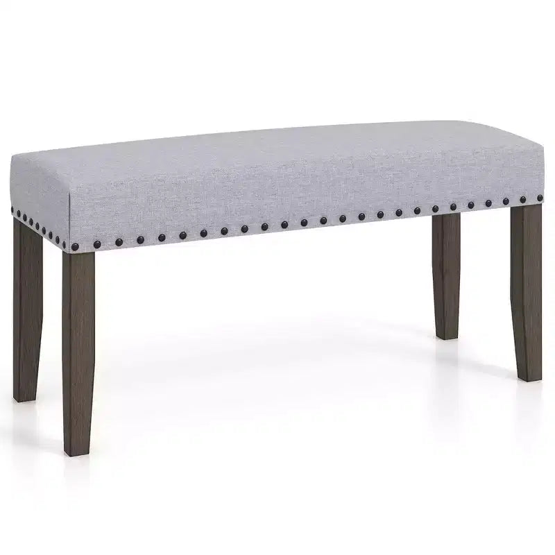 Costway 1/2 PCS 42.5 Upholstered Entryway Bench with Nailhead Trim Soft Padded Cushion Bedroom