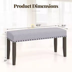 Costway Banc d'entrée rembourré 1/2 pièces de 42,5 po avec garniture cloutée et coussin moelleux pour chambre à coucher